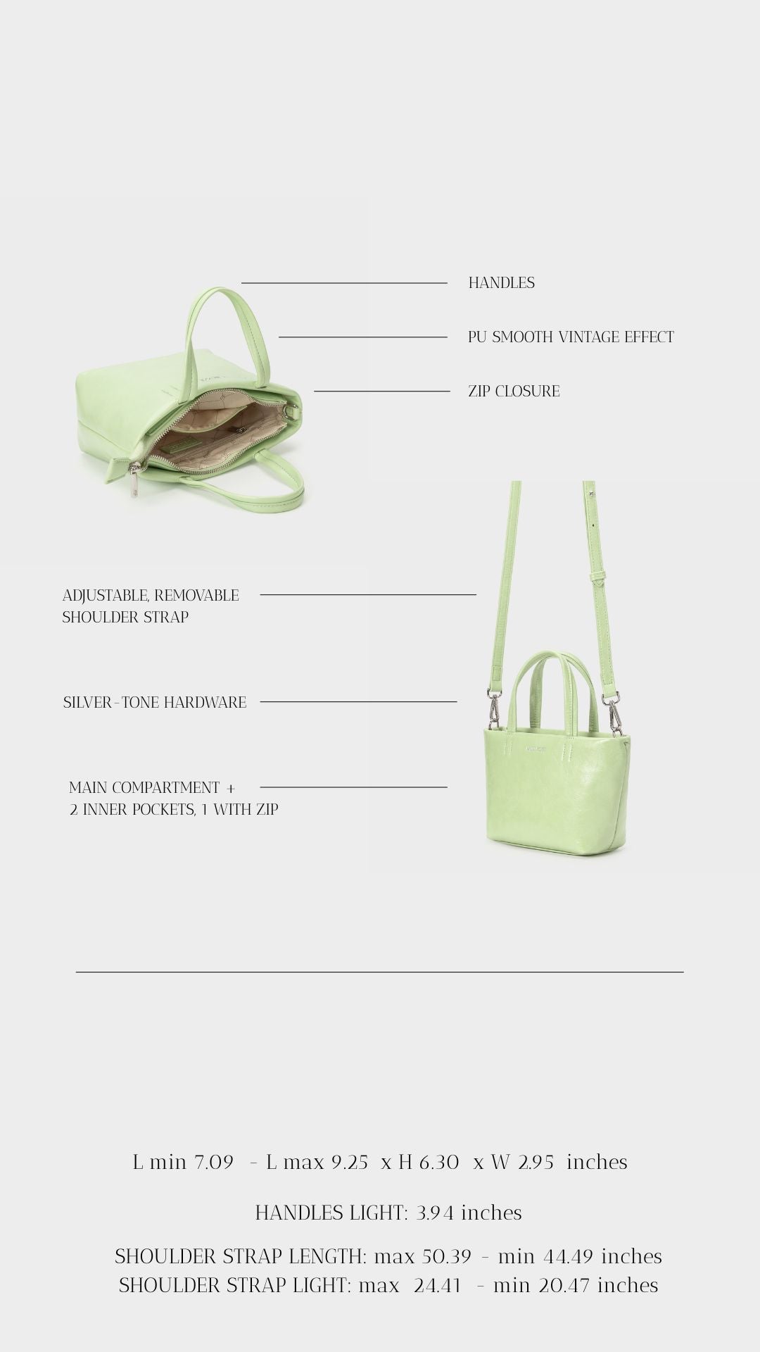 Borsa a mano NINA - PASTEL GREEN