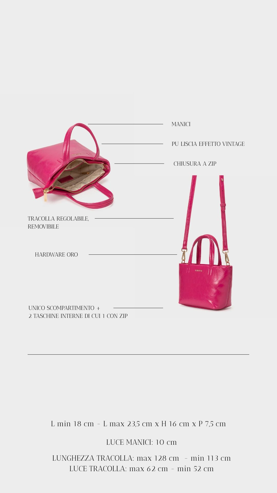 Borsa a mano NINA - MAGENTA