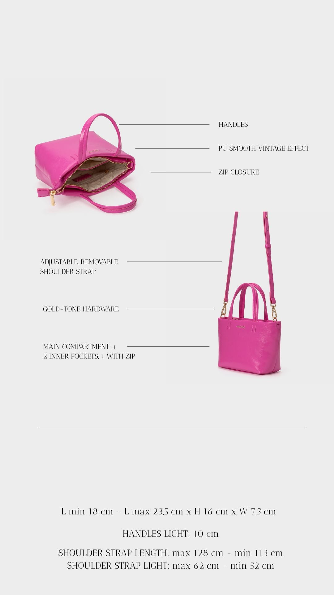 Bolso NINA - ROSA FUERTE