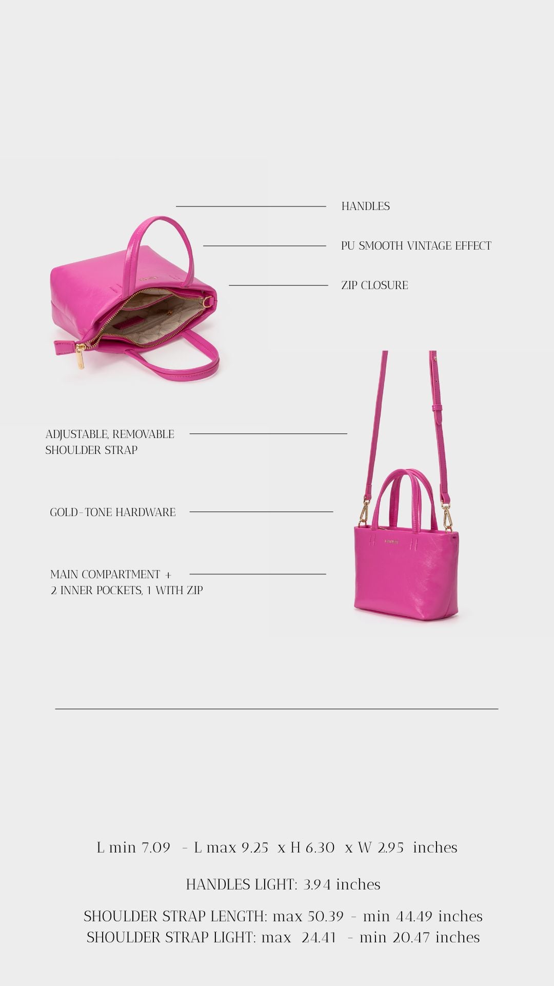 NINA Handbag - HOT PINK
