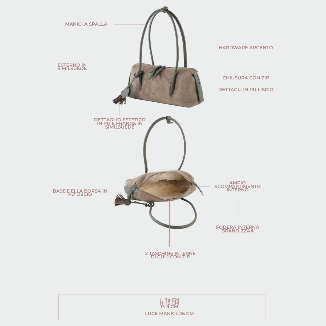 Borsa a spalla LIVIA - OLIVE GREEN