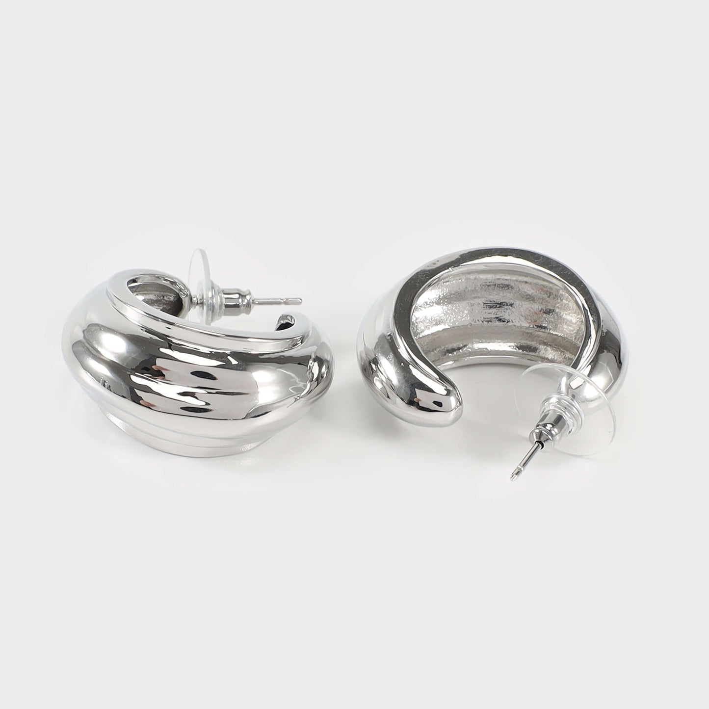 Orecchini color argento chunky