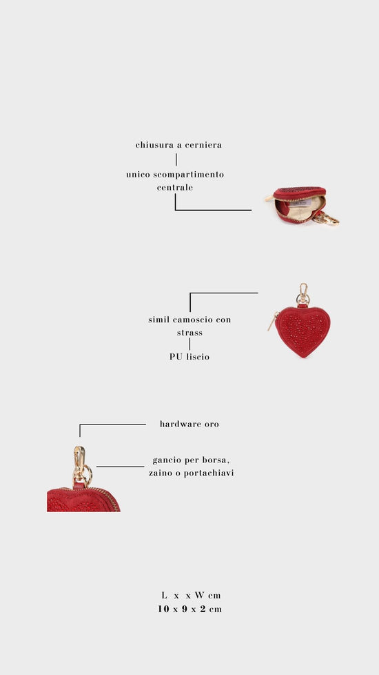 PAIGE HEART WALLET STRASS IN LOVE - GOLD coin purse