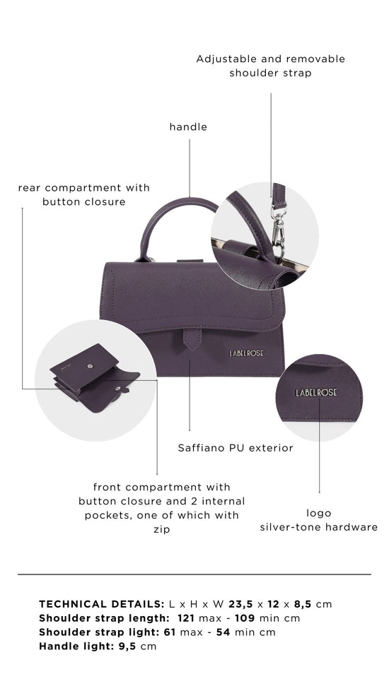 PAIGE SAFFIANO Handbag - DUSTY PERIWINKLE