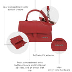 Borsa a mano PAIGE SAFFIANO - POMEGRANATE