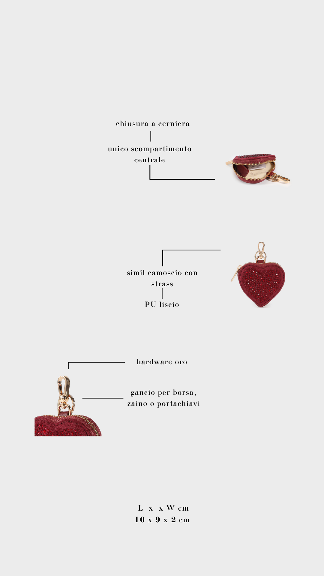 Portamonete  PARIS HEART WALLET STRASS IN LOVE  - GOLD