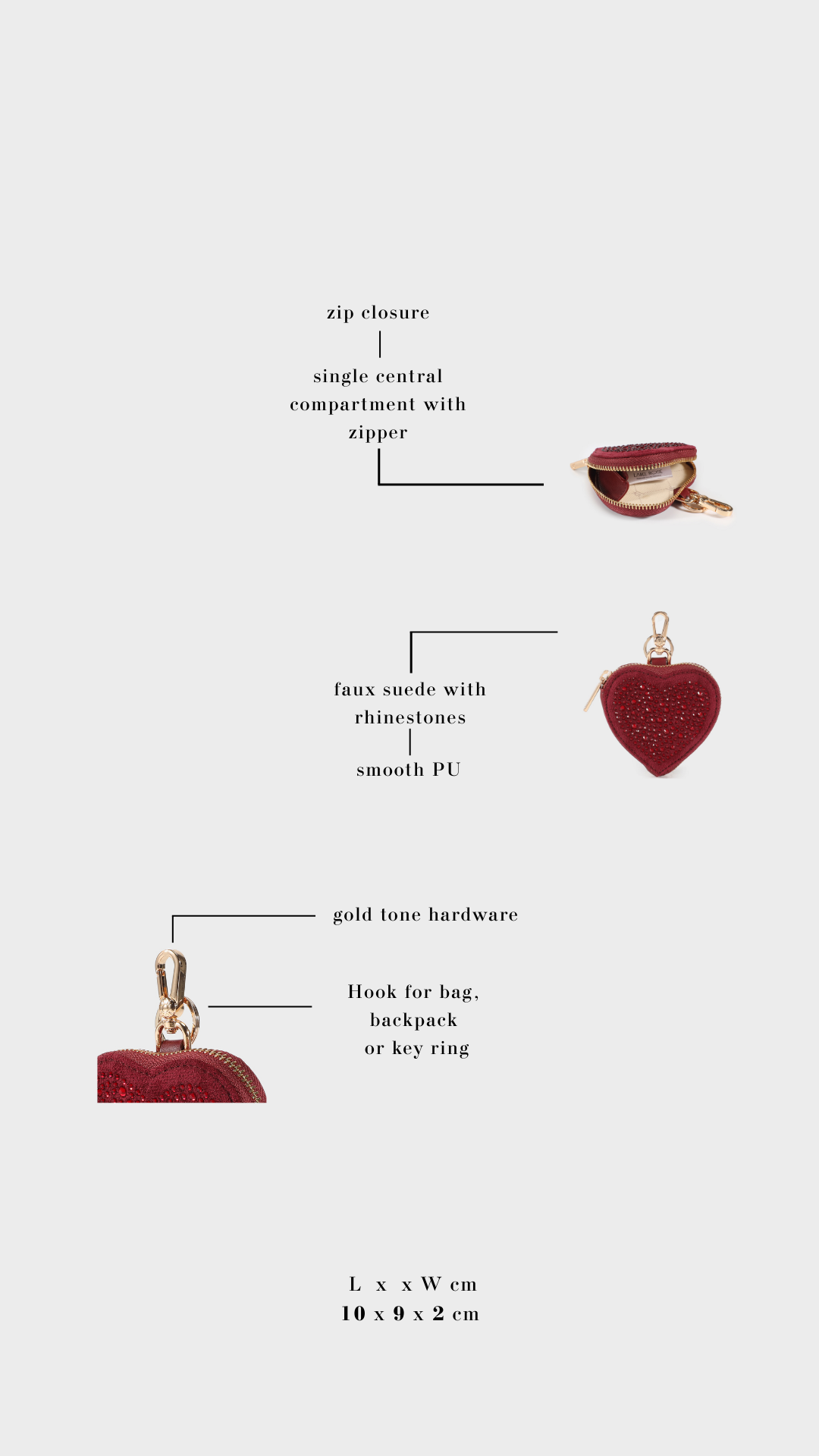 Portamonete  PARIS HEART WALLET STRASS IN LOVE  - GOLD