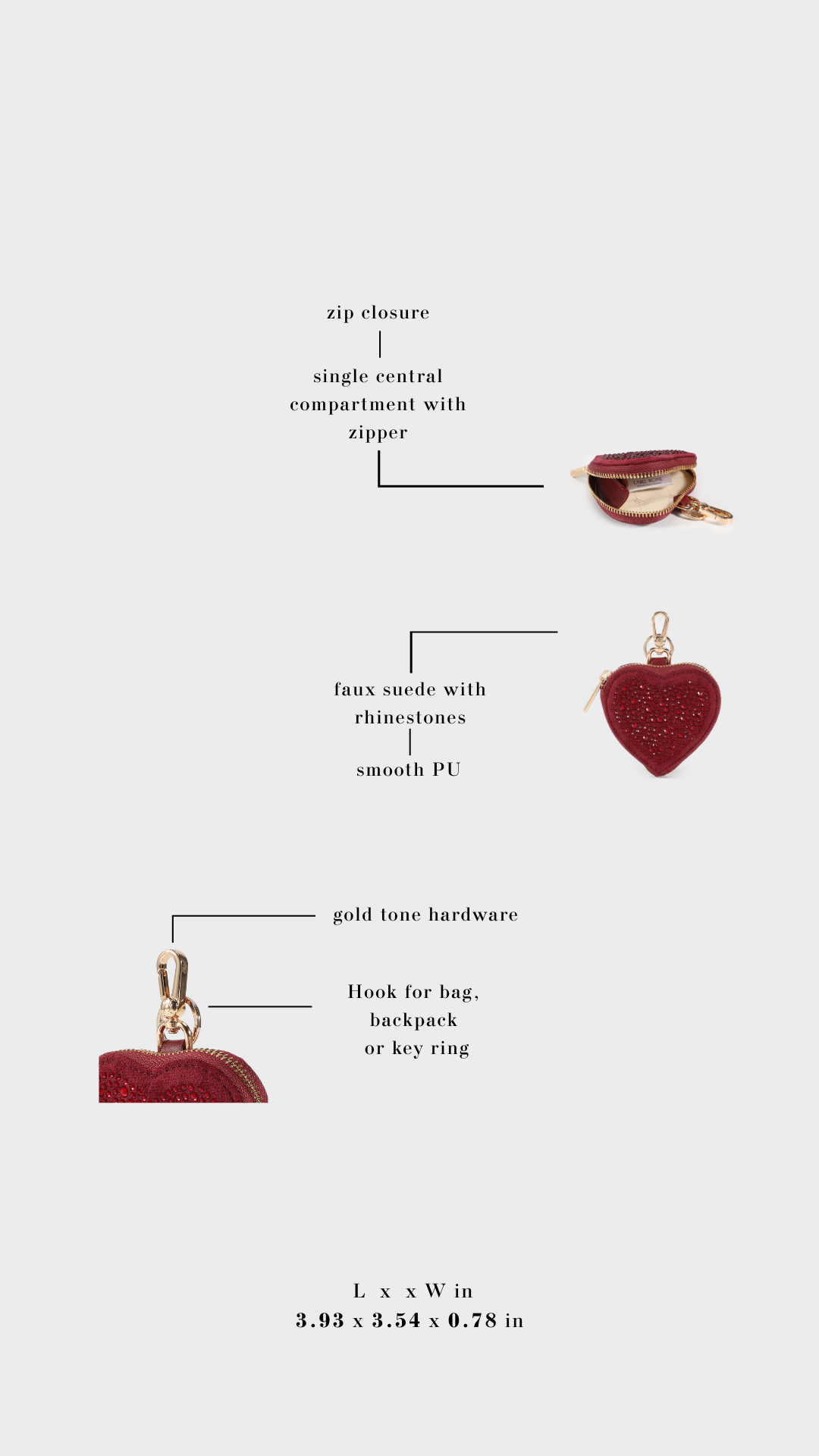 Portamonete  PARIS HEART WALLET STRASS IN LOVE  - GOLD