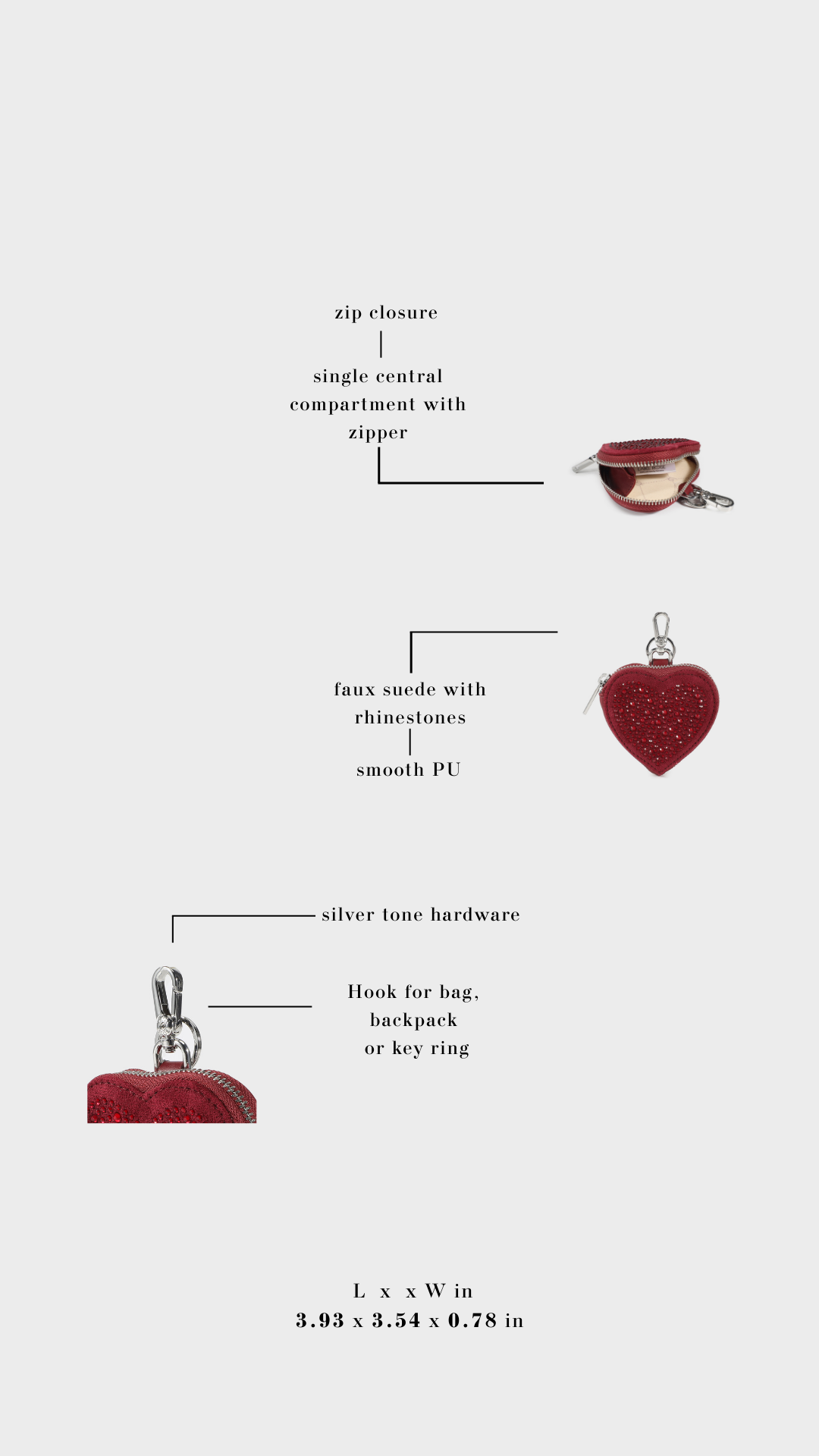 Portamonete  PARIS HEART WALLET STRASS IN LOVE  -  SILVER