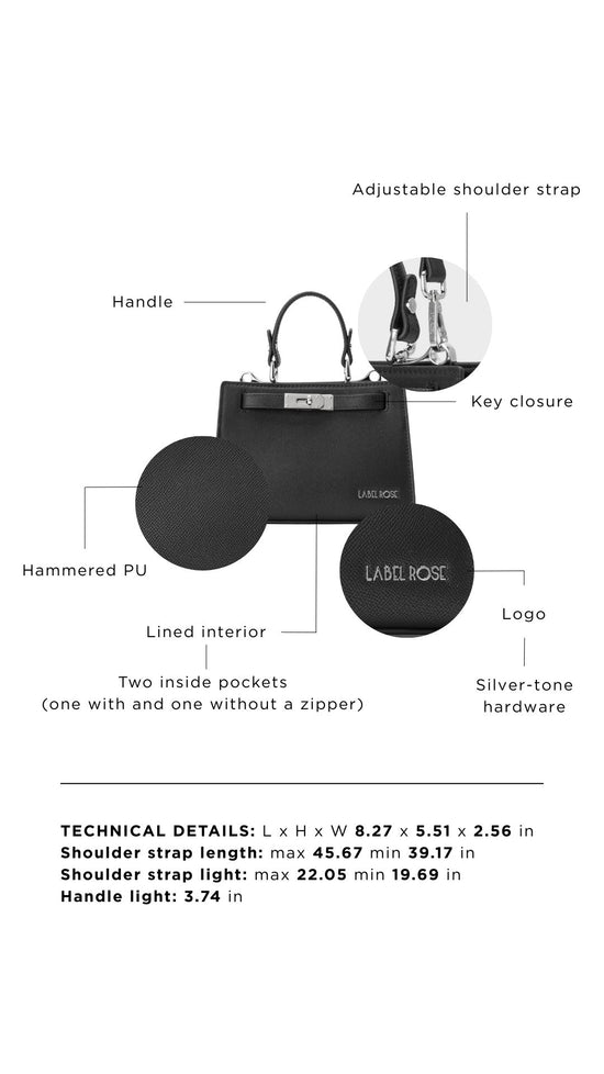 Borsa a mano PARIS MINI - BLACK SILVER