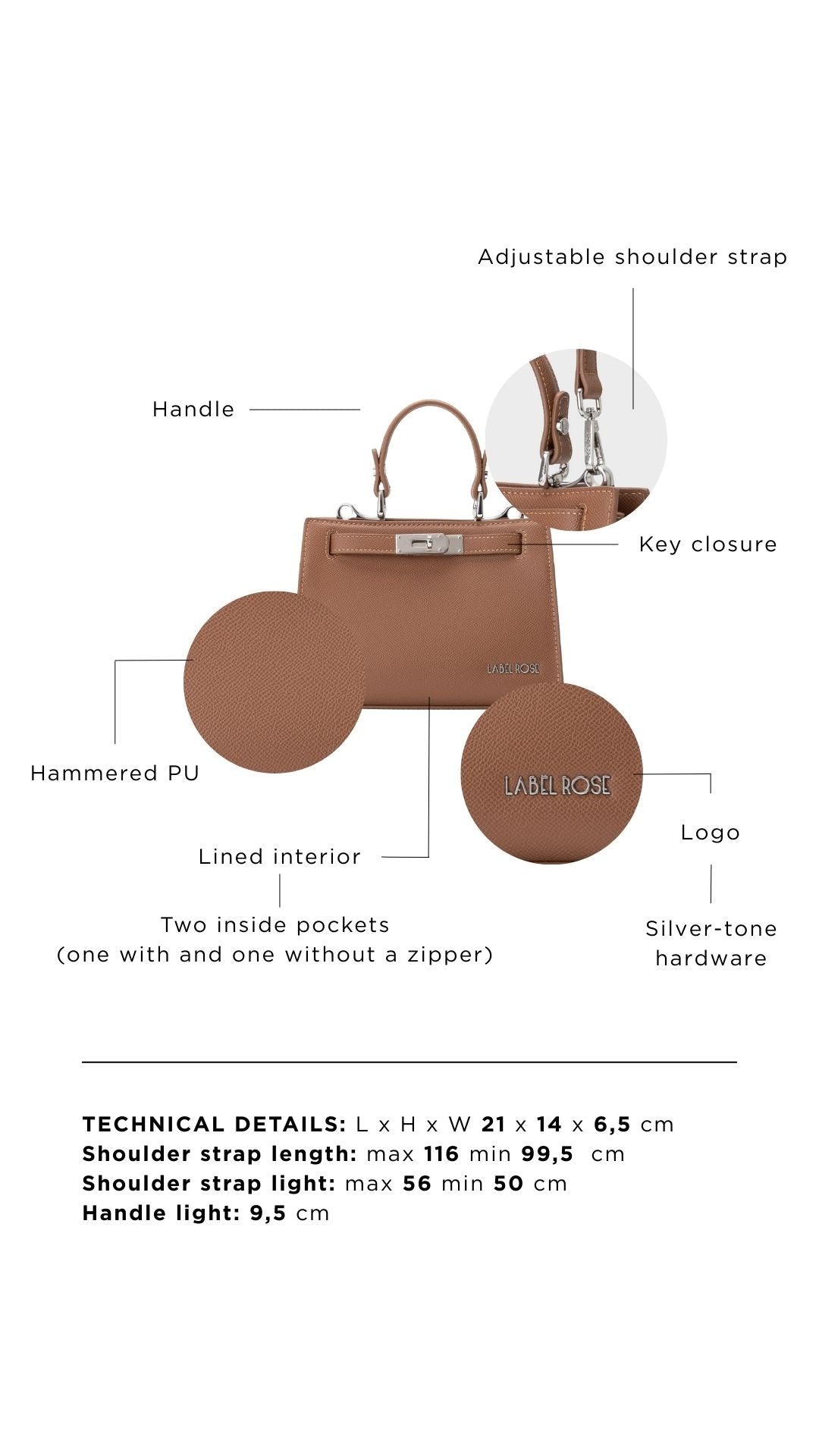Borsa a mano PARIS MINI - MOCHA MIST
