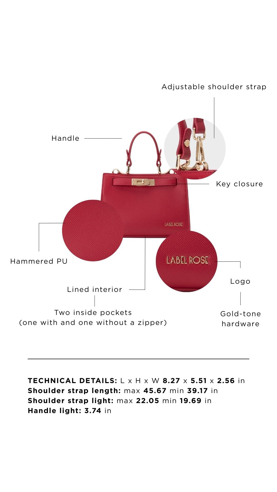PARIS MINI Handbag - FLAME ROUGE