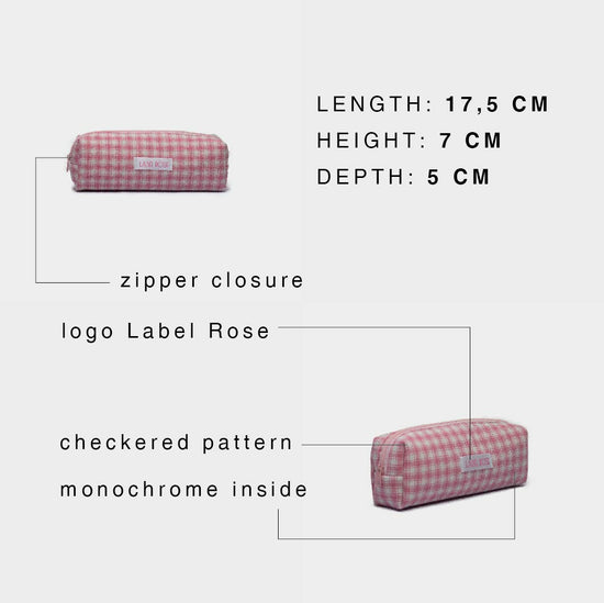 Checkered pencil case - PINK