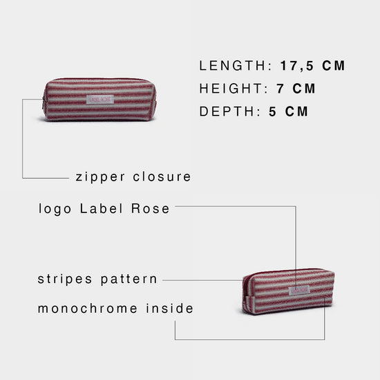 Striped pencil case - RED