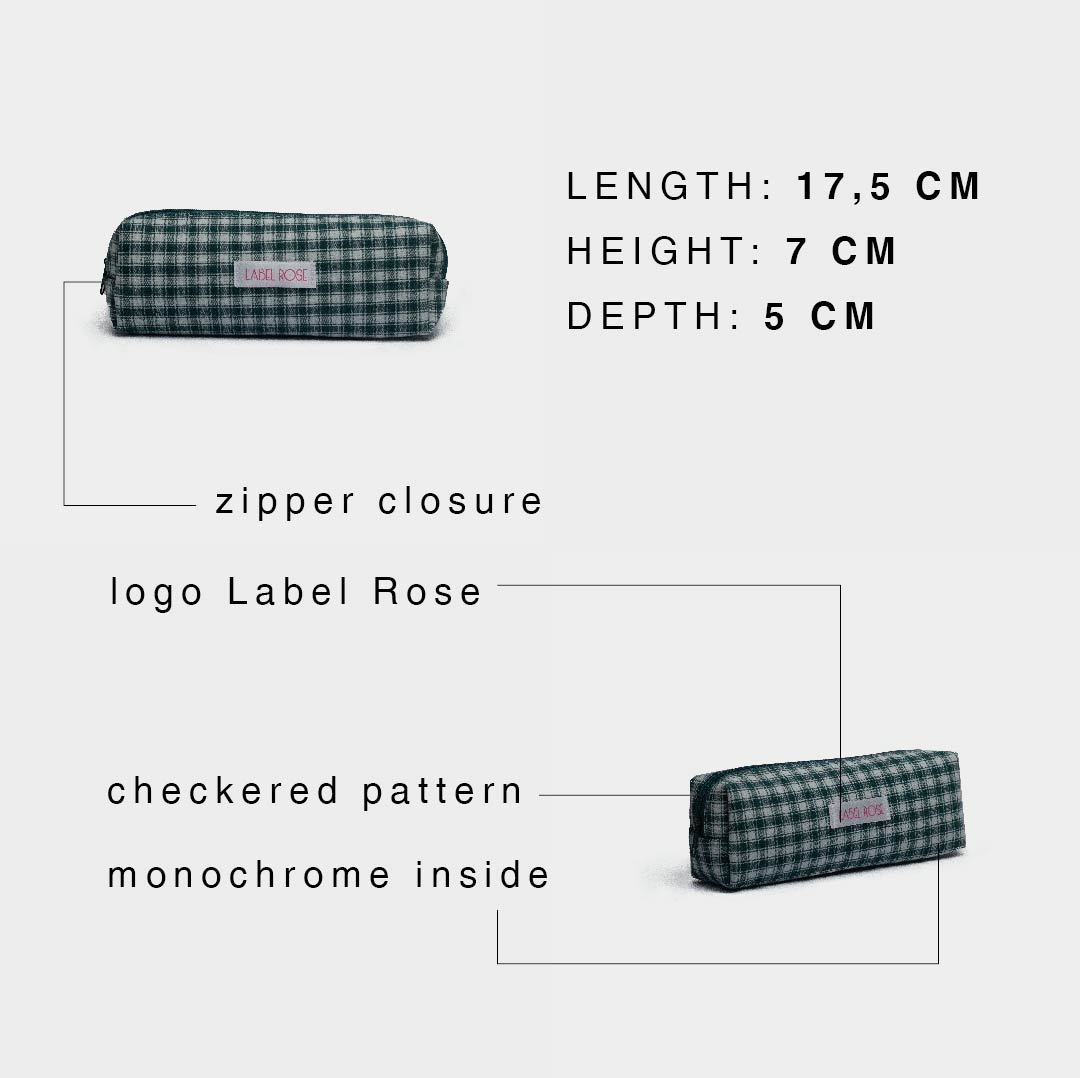 Checkered pencil case - GREEN