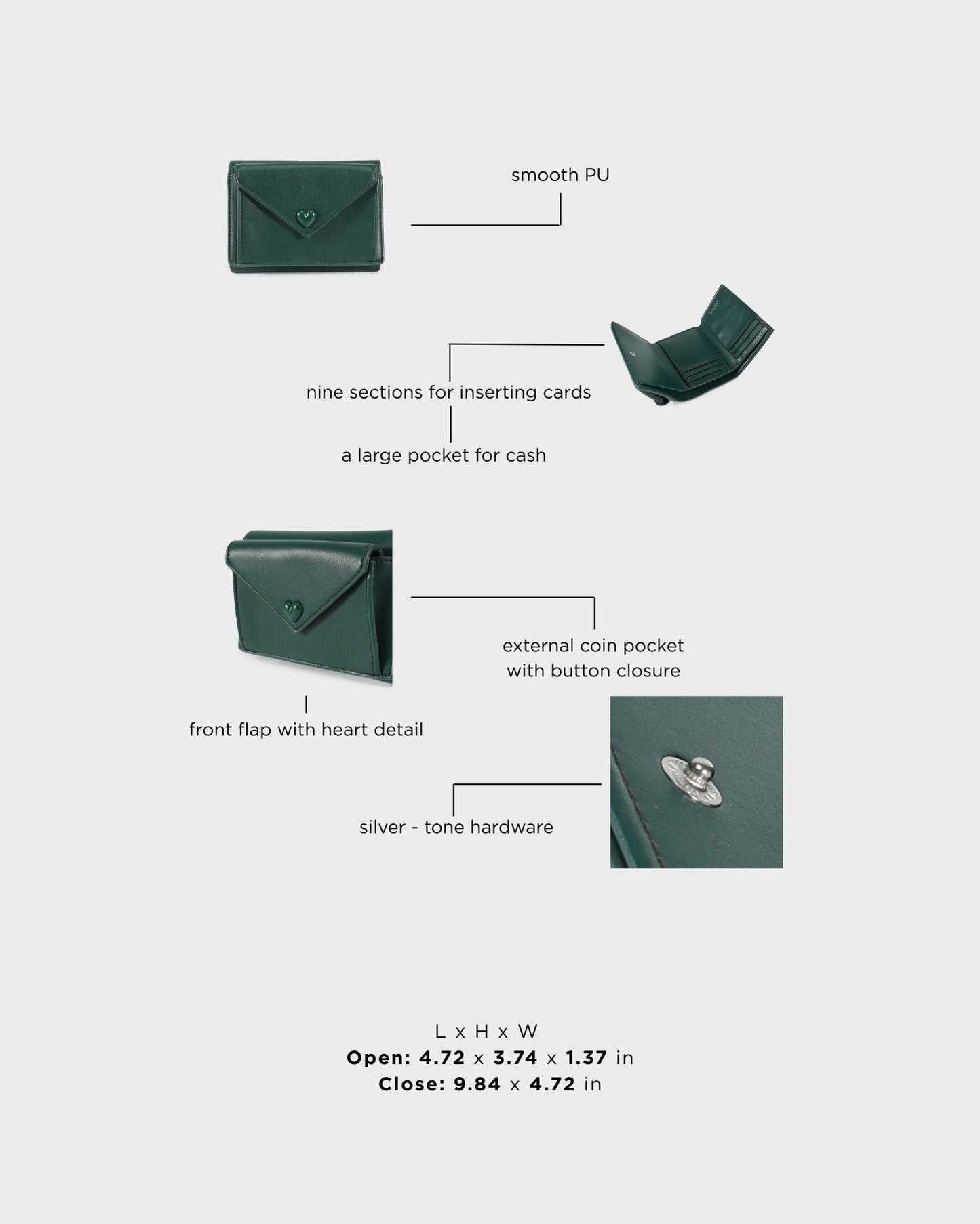 Portafoglio MELROSE  WALLET - PINEWOOD