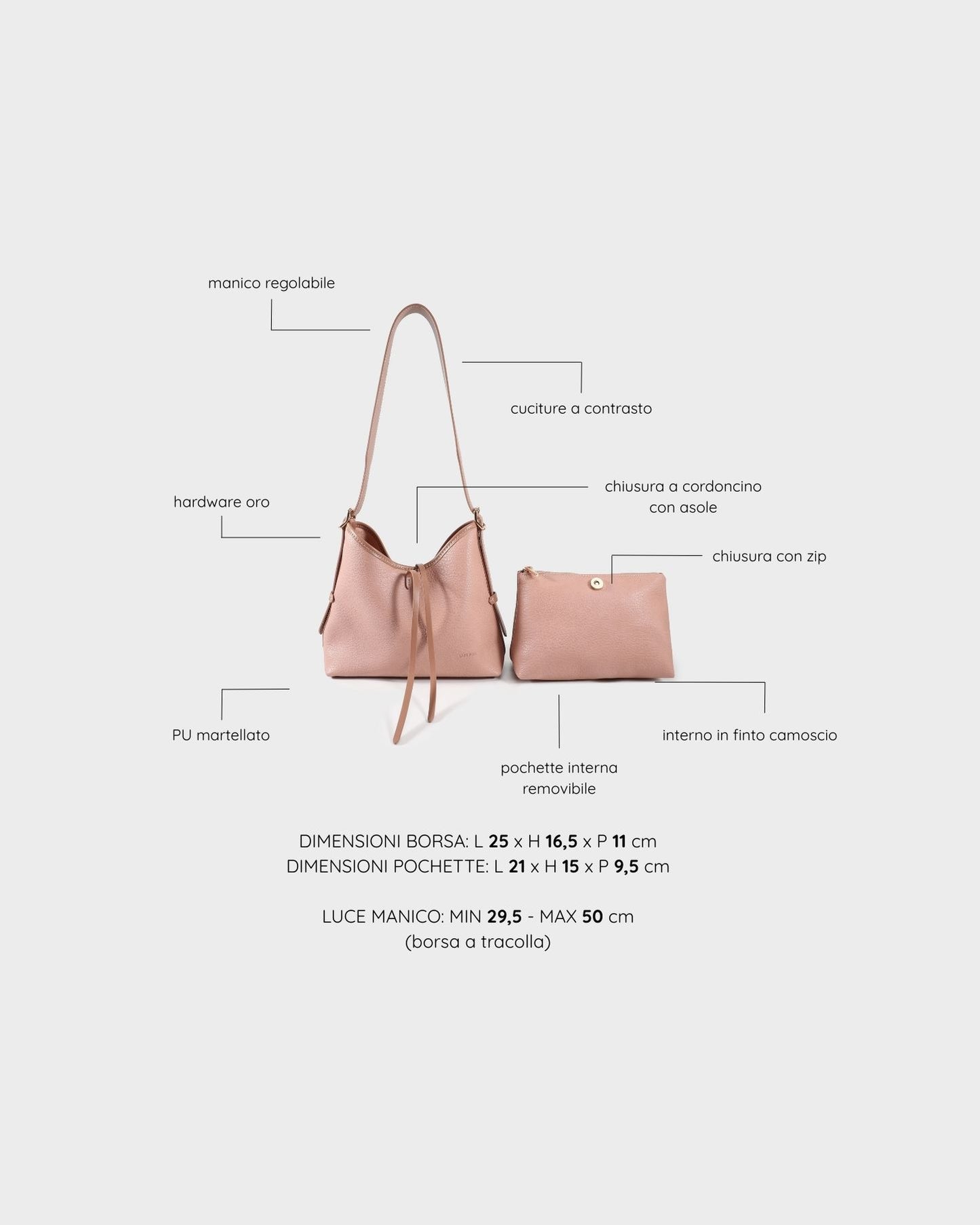 Borsa a spalla BROOKE - PINK