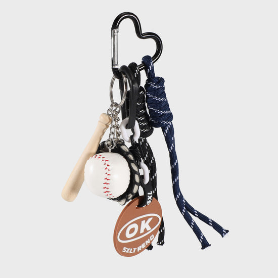 Dark Grey Baseball Keychain