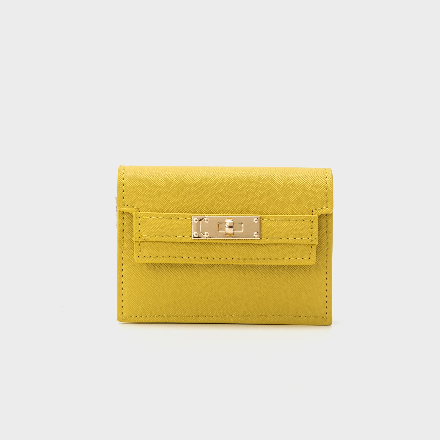 Cartera Evelin de piel sintética - AMARILLA