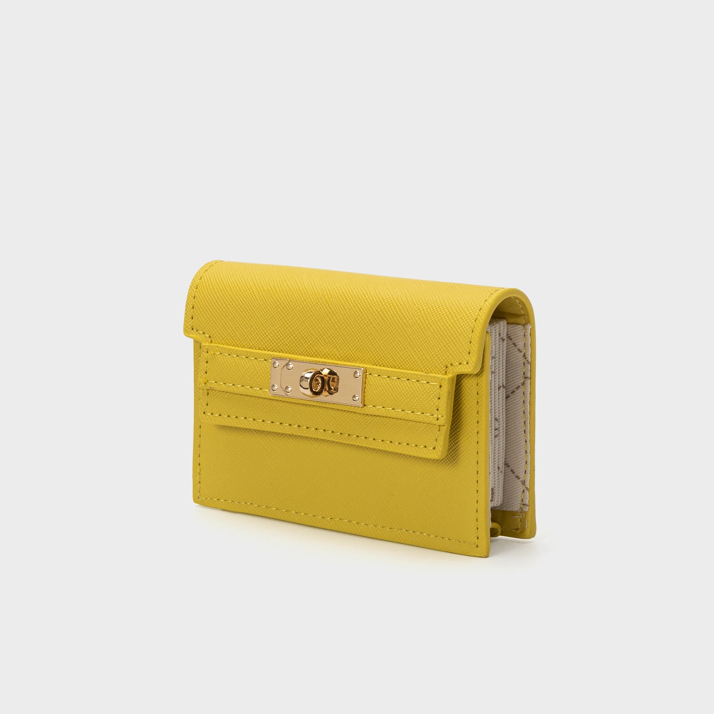 Cartera Evelin de piel sintética - AMARILLA