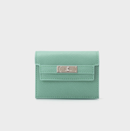 EVELIN WALLET Faux Leather Wallet - AQUA GREEN