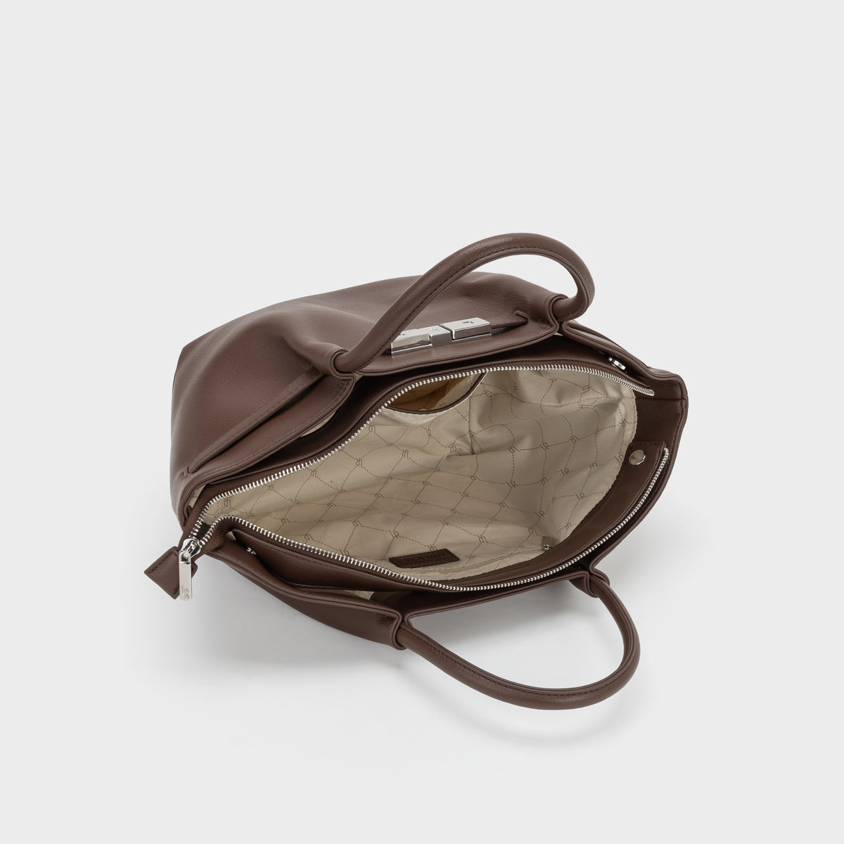 Borsa a mano BRIELLE SMALL - DARK BROWN SILVER