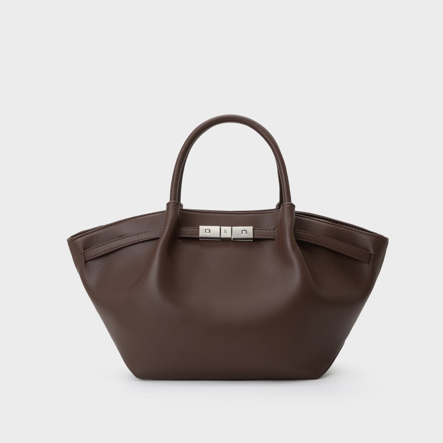 Borsa a mano BRIELLE SMALL - DARK BROWN SILVER