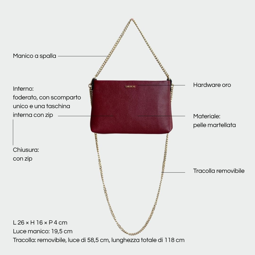 ANNIE genuine leather clutch - RED