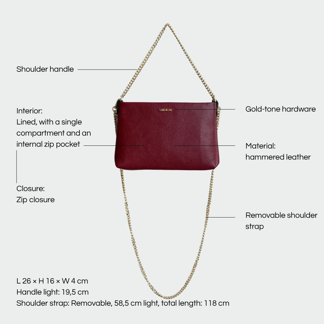 ANNIE genuine leather clutch - RED