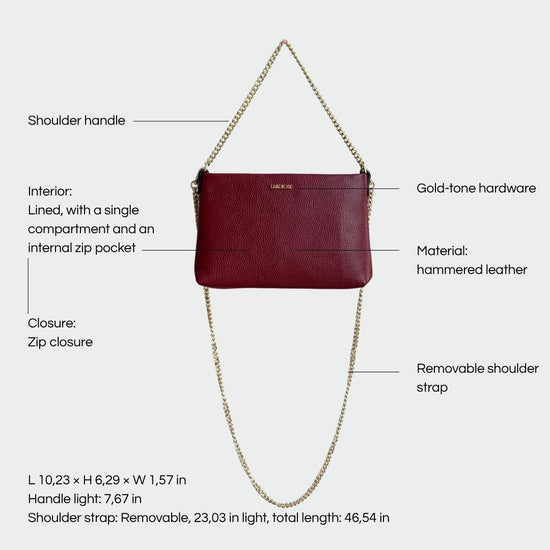 ANNIE genuine leather clutch - RED