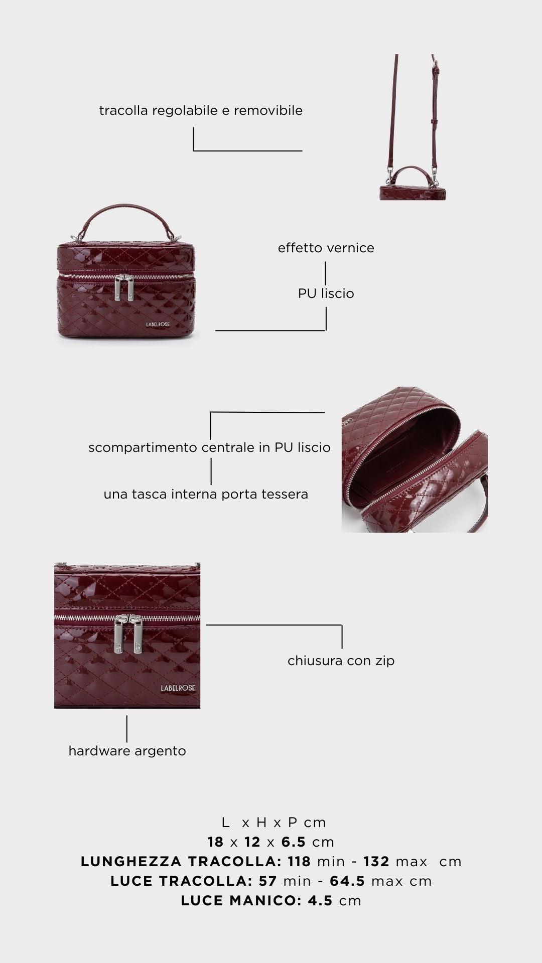 Borsa a mano ROUGE - RED PASSION SILVER