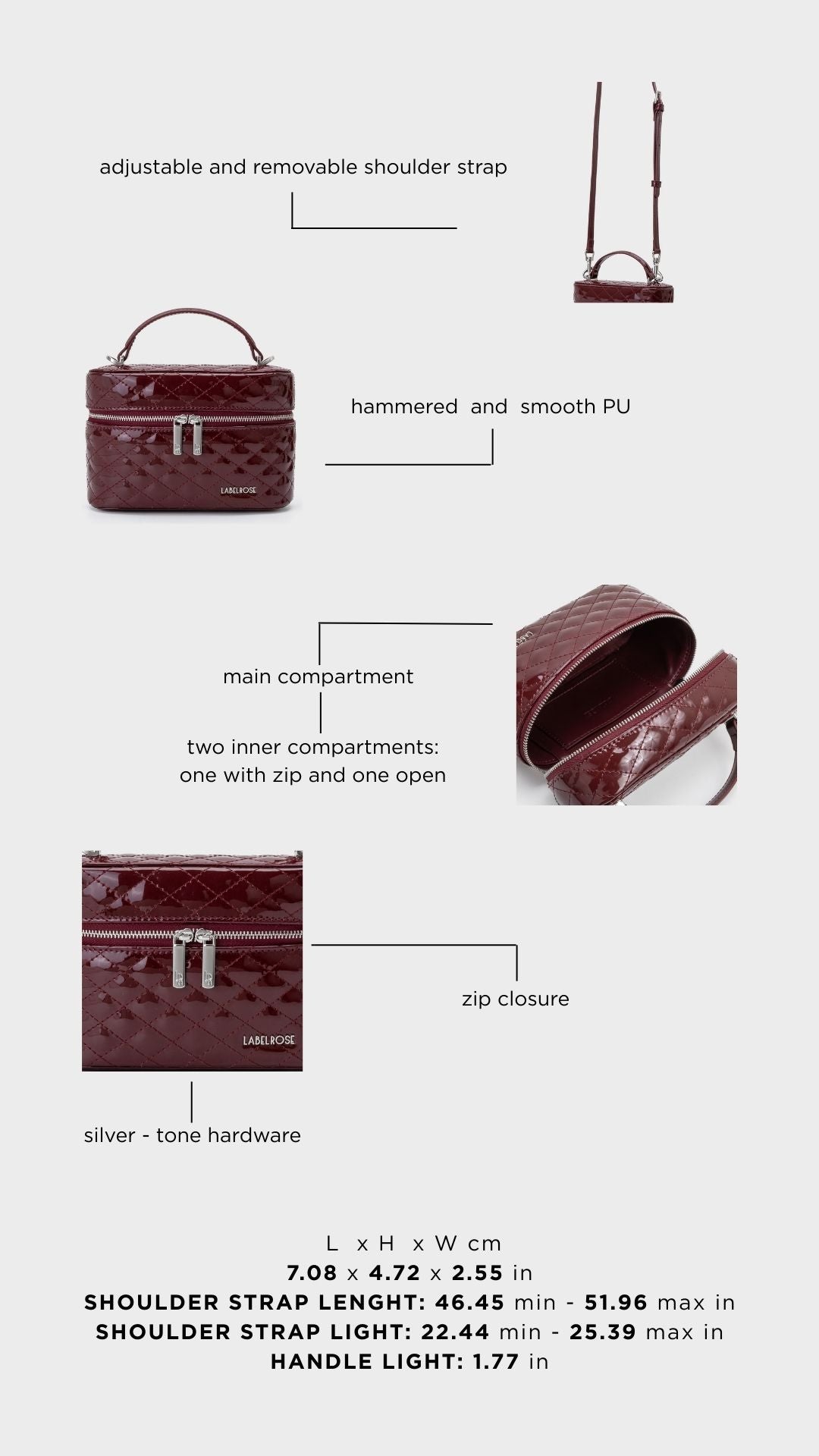 Borsa a mano ROUGE - RED PASSION SILVER