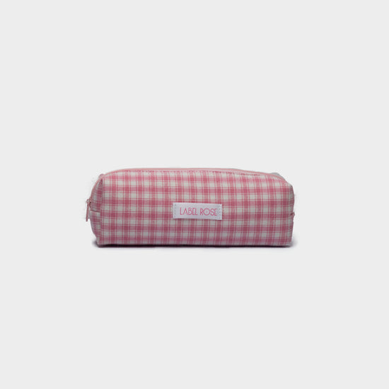 Checkered pencil case - PINK