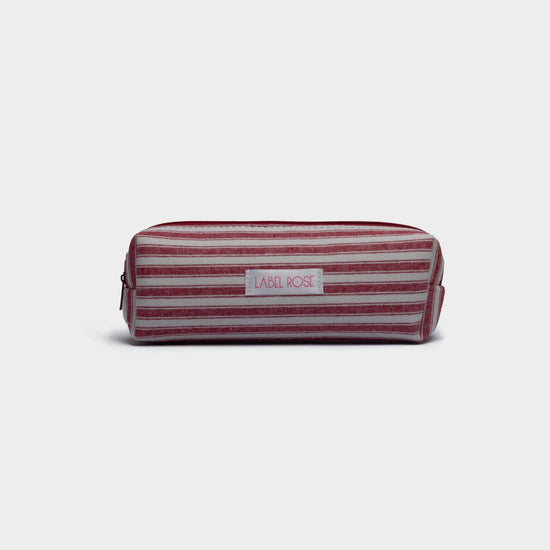 Striped pencil case - RED