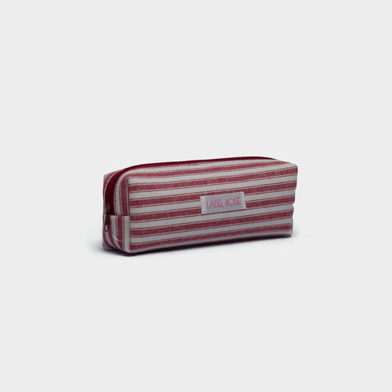 Striped pencil case - RED