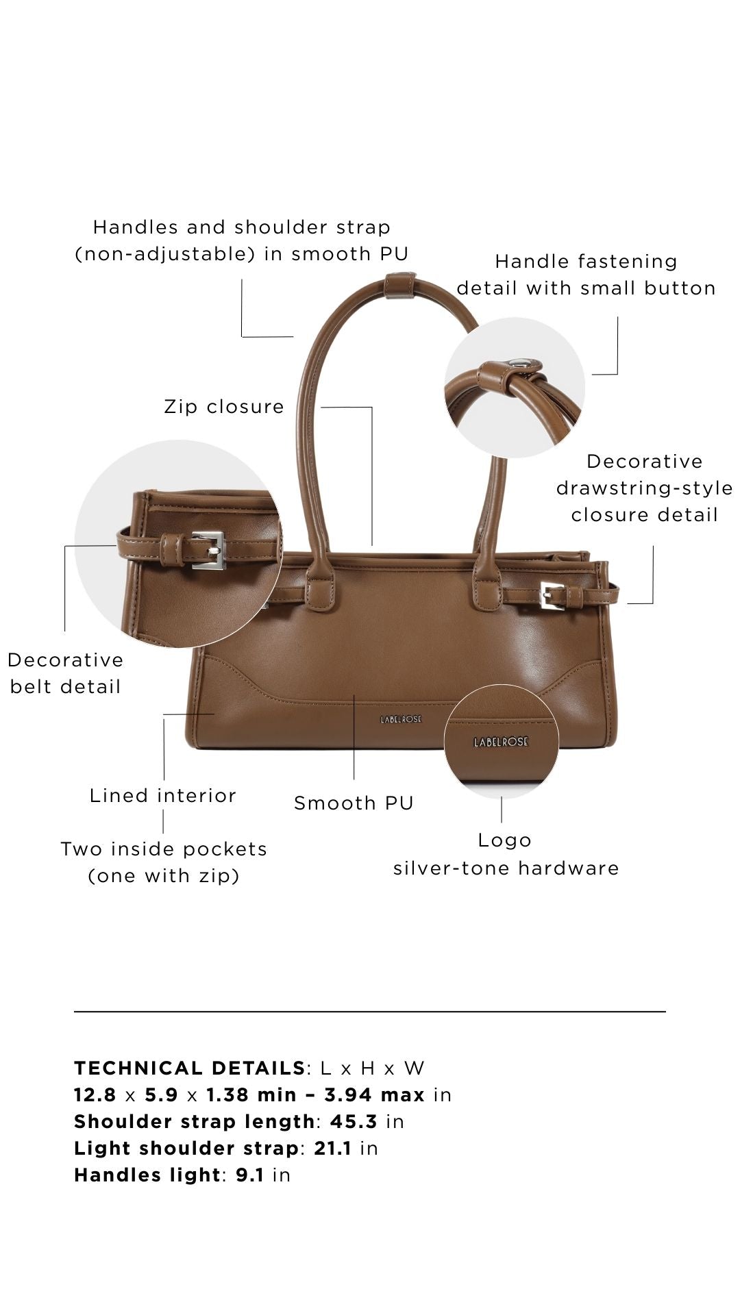 Borsa a spalla SABOT- MOCHA