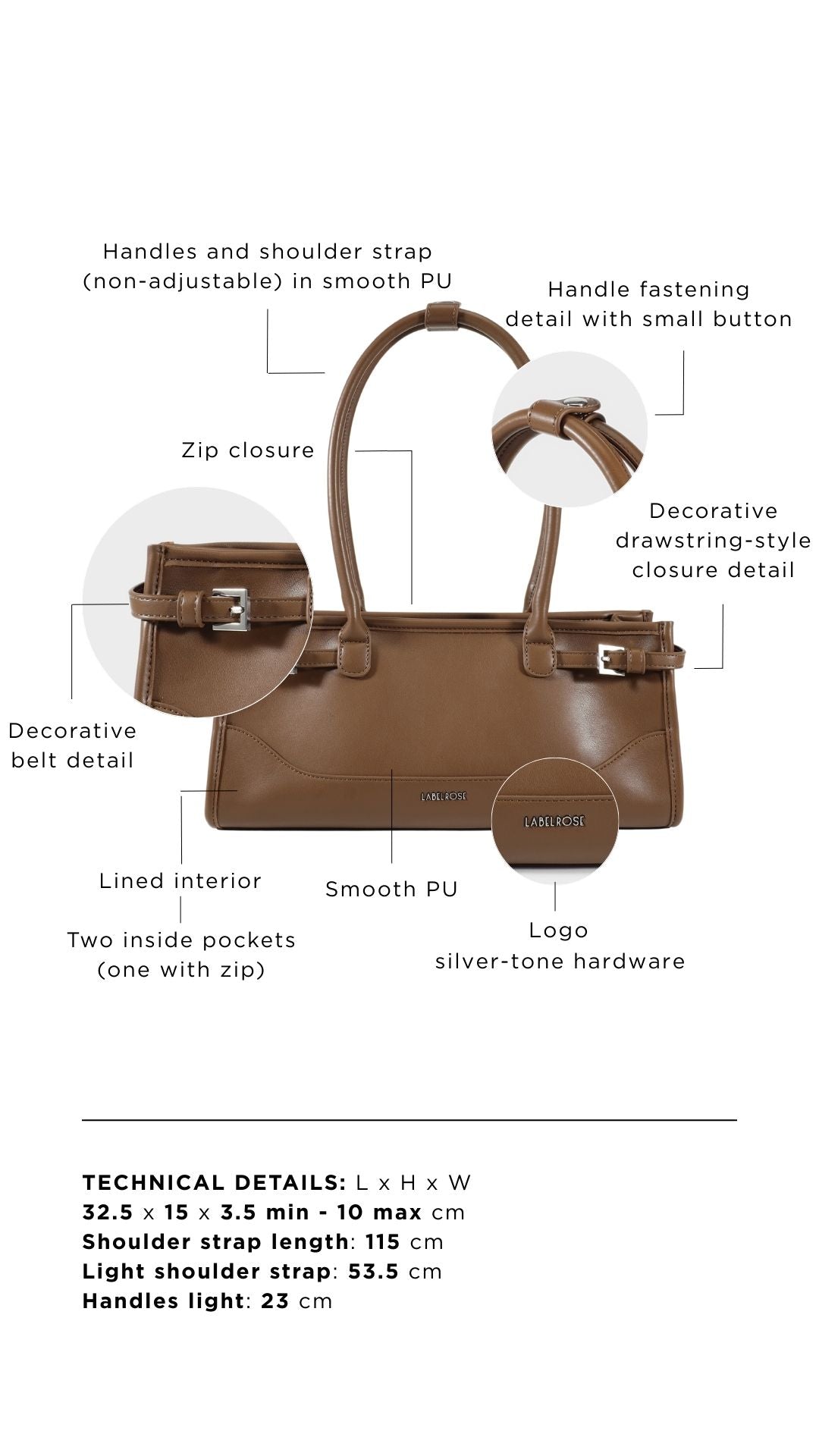 Borsa a spalla SABOT- MOCHA