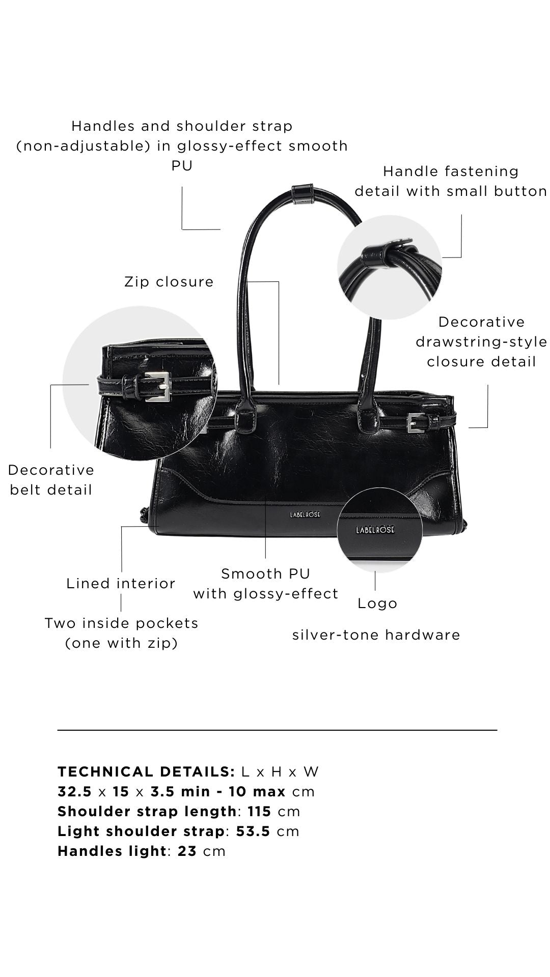 SABOT GLACE shoulder bag - BLACK