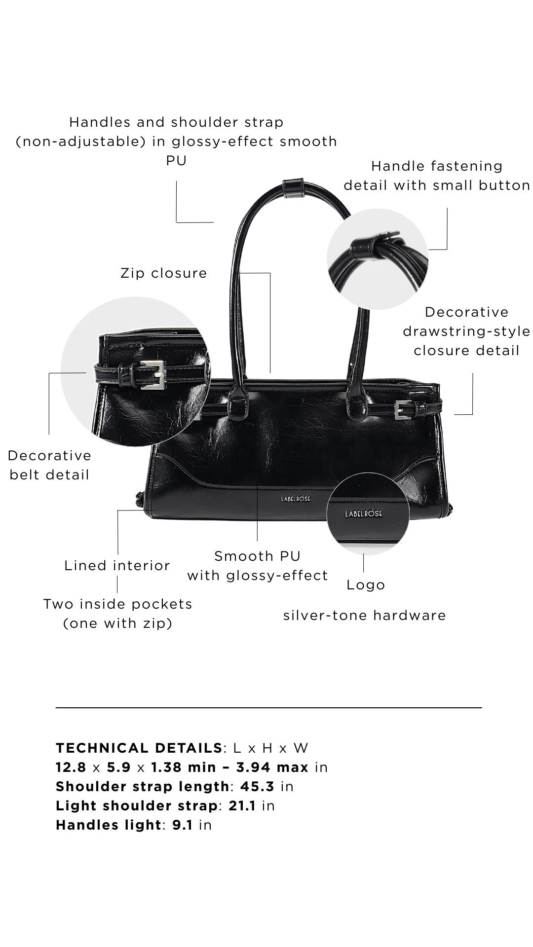 SABOT GLACE shoulder bag - BLACK