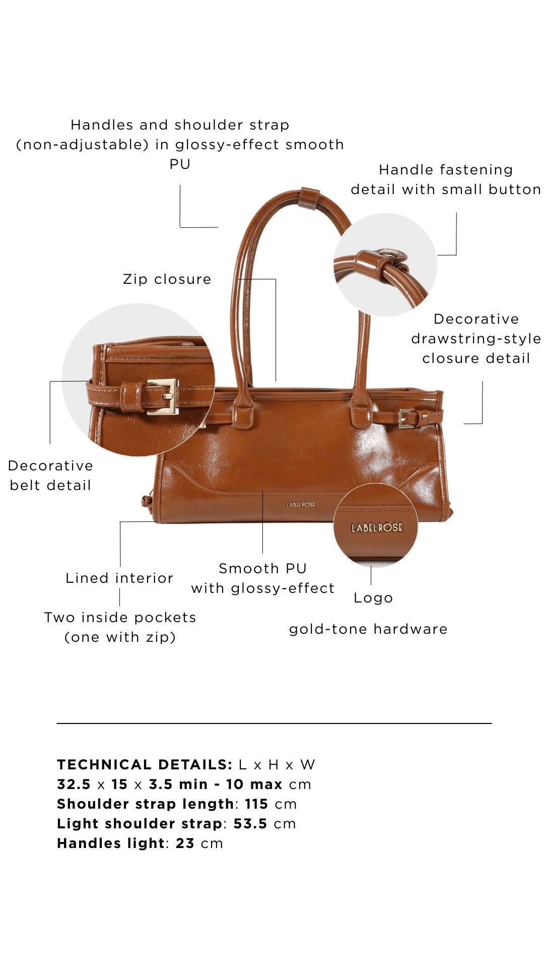 Borsa a spalla SABOT GLACE - CAMEL