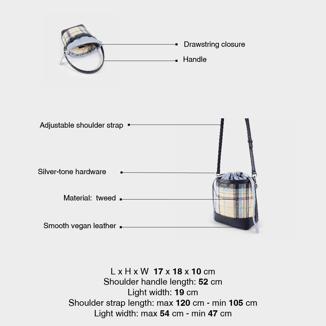 Borsa a secchiello SANDY IRISH - BLU NOTTE