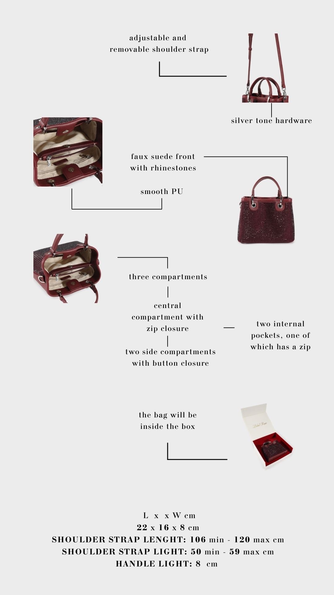 Borsa a mano MARGOT SMALL STRASS IN LOVE - SILVER