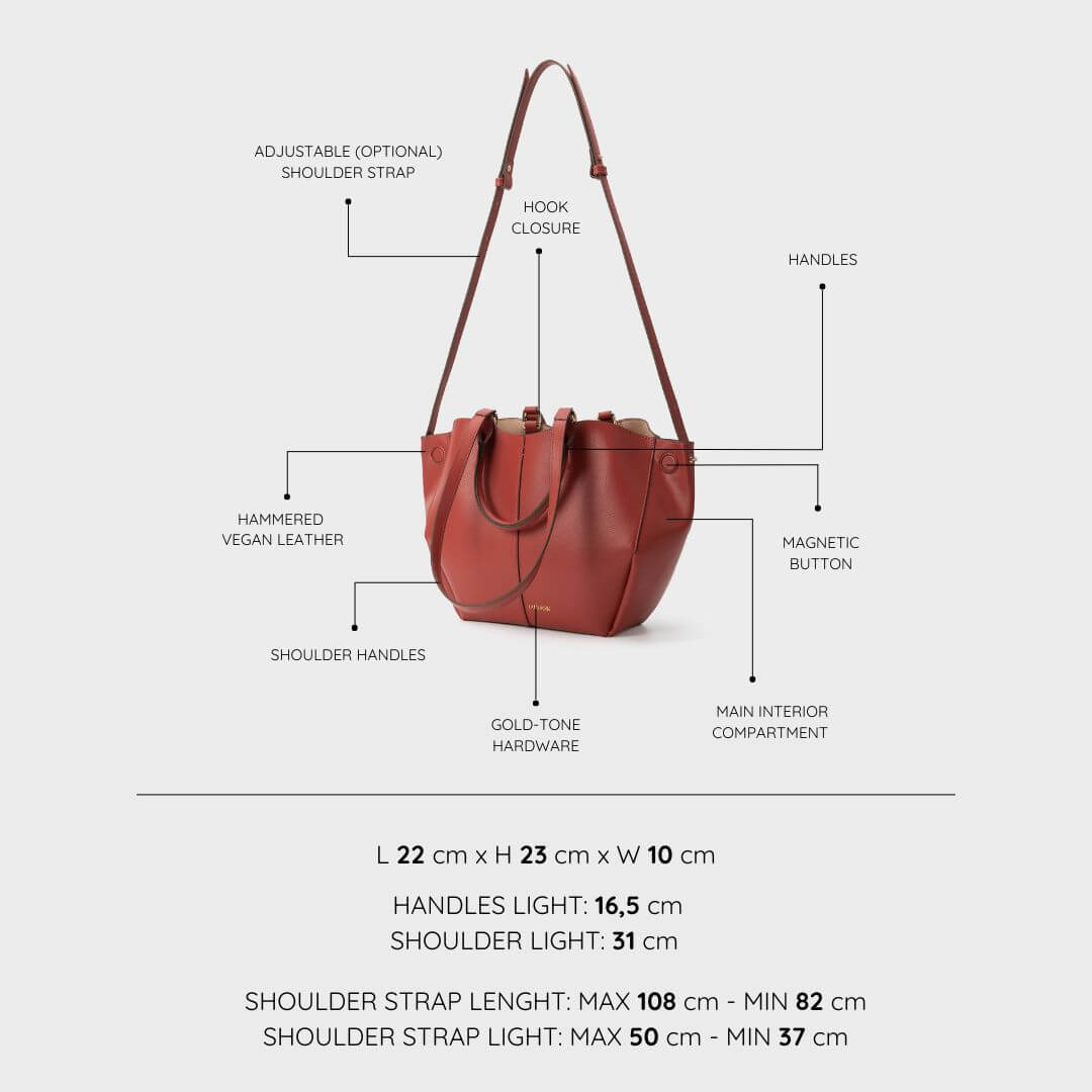 Borsa a spalla SCARLETT SMALL - ROSSO MATTONE