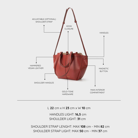 SCARLETT SMALL Shoulder Bag - BRICK RED