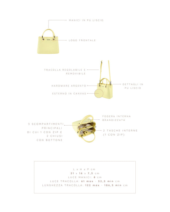 Bolso de mano MARGOT SMALL CANVAS LE - AMARILLO LIMÓN