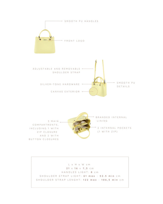 Bolso de mano MARGOT SMALL CANVAS LE - AMARILLO LIMÓN