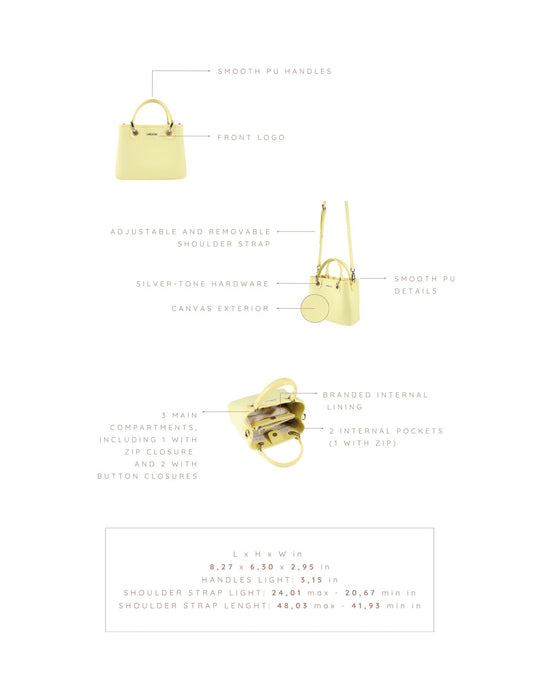 Bolso de mano MARGOT SMALL CANVAS LE - AMARILLO LIMÓN