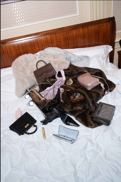 Borsa a mano PAIGE STRASS - BROWN