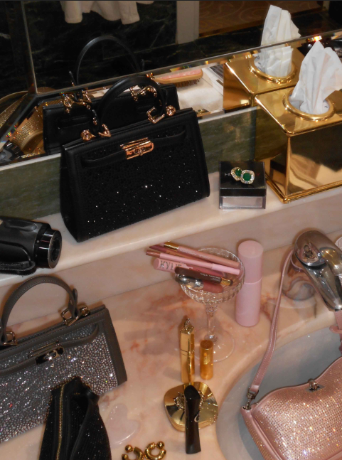 Borsa a mano PARIS MINI STRASS - GREY