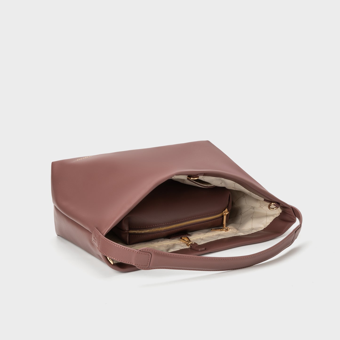 Shopper bag RUBY - PURPLE BROWN